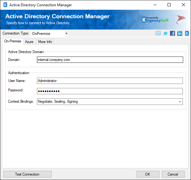 SSIS Integration Toolkit for Microsoft Active Directory - AD Connection Manager