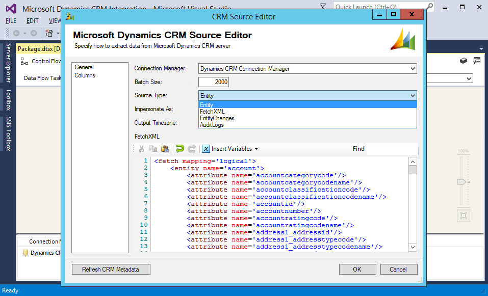 SSIS CRM Source Component