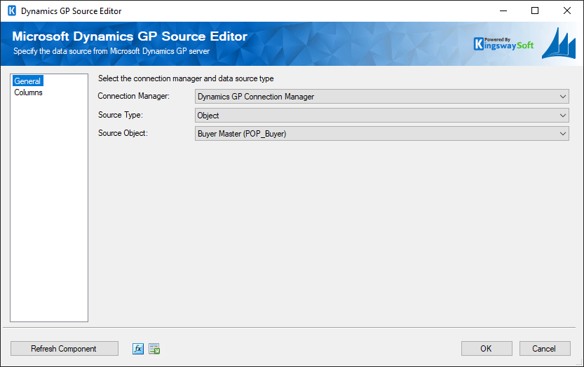 SSIS Integration Toolkit for Microsoft Dynamics GP - GP Source Component