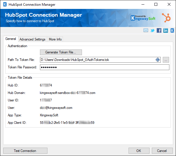 SSIS Integration Toolkit for HubSpot - Connection Manager