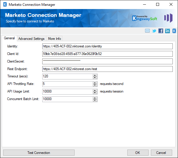 SSIS Integration Toolkit for Marketo - Connection Manager