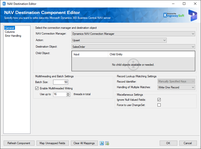 Microsoft Dynamics NAV Destination Component