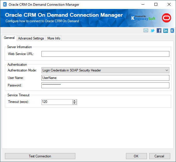 SSIS Integration Toolkit for Oracle CRM On Demand - Connection Manager