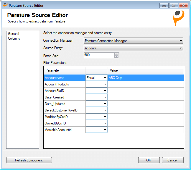 SSIS Integration Toolkit for Parature - Source Component