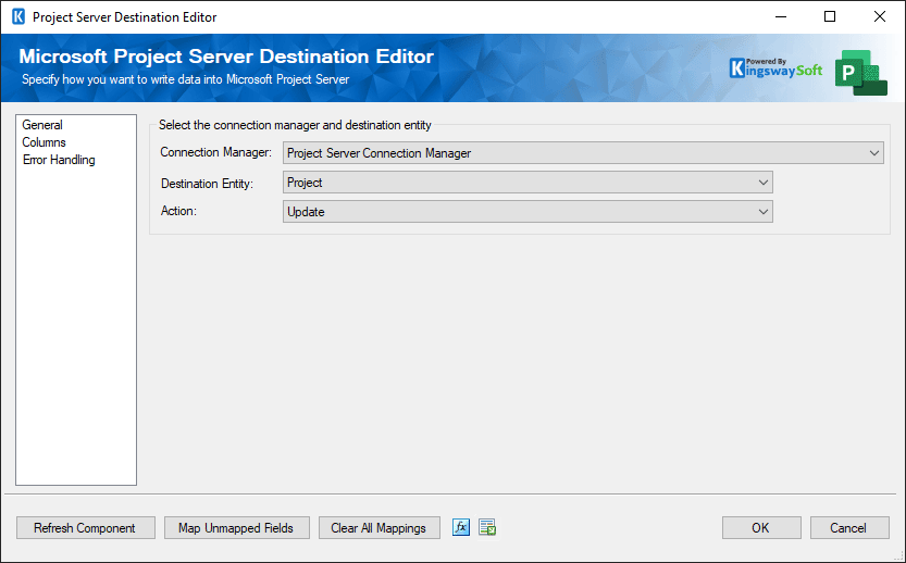 Microsoft Project Server Destination Component