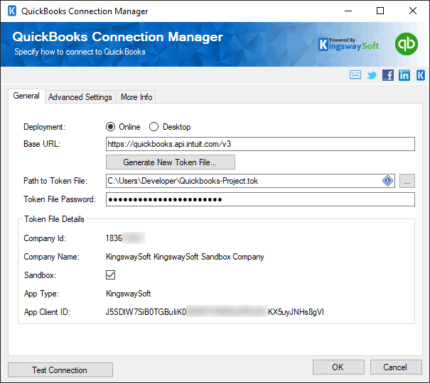 SSIS Integration Toolkit for QuickBooks - Connection Manager