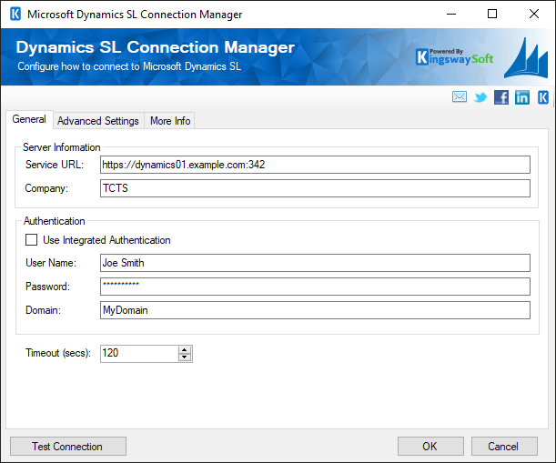 SSIS Integration Toolkit for Dynamics SL - Connection Manager
