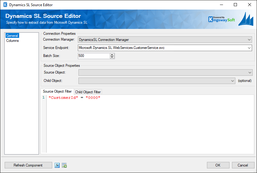 SSIS Integration Toolkit for Dynamics SL - Source Component