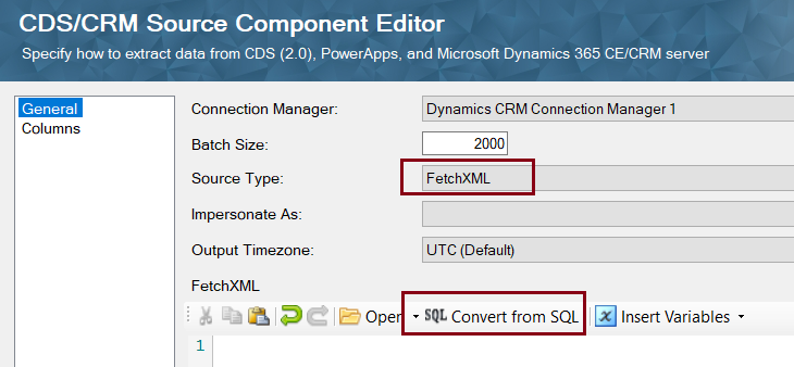 CDS/CRM Source Component Editor