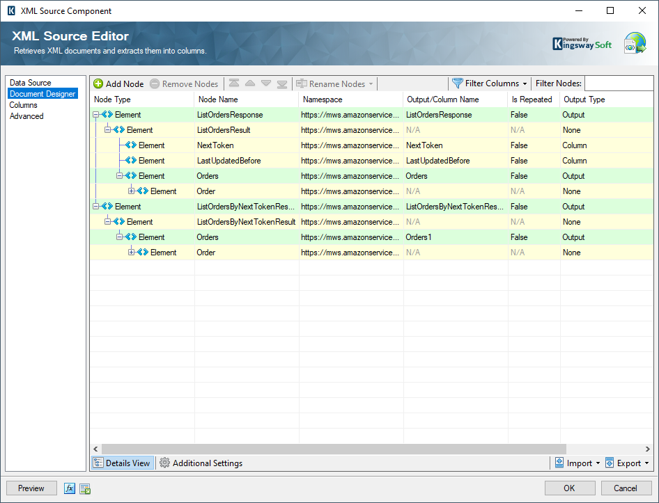 Amazon MWS XML Source Document Design