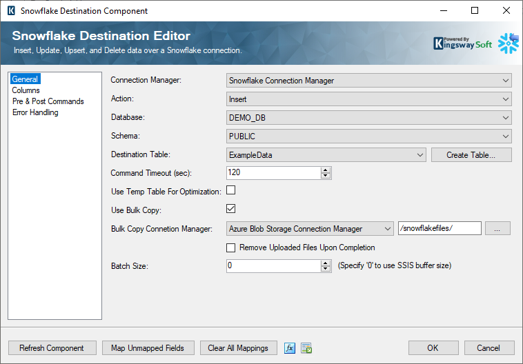 Snowflake Destination Component