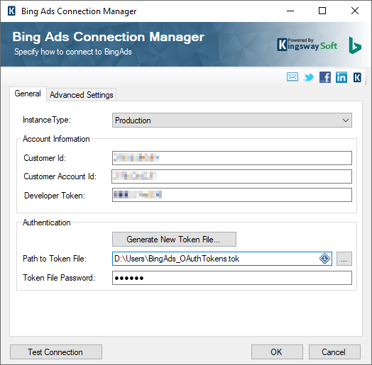 KingswaySoft Bing Ads Connection Manager