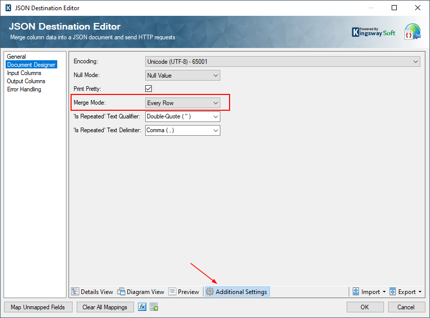 Image 003 - Example 1 JSON Destination Advanced Setting