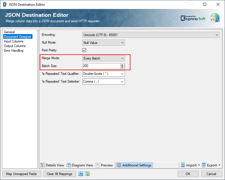 Image 007 - Example 2 JSON Destination Advanced Setting