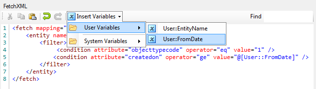 Parameterized CRM FetchXML Query