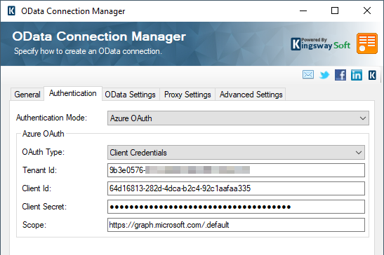 Image 007 - Graph OData Connection Manager Azure OAuth Authentication