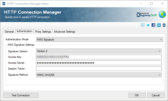 Amazon MWS HTTP Connection Manager Authentication