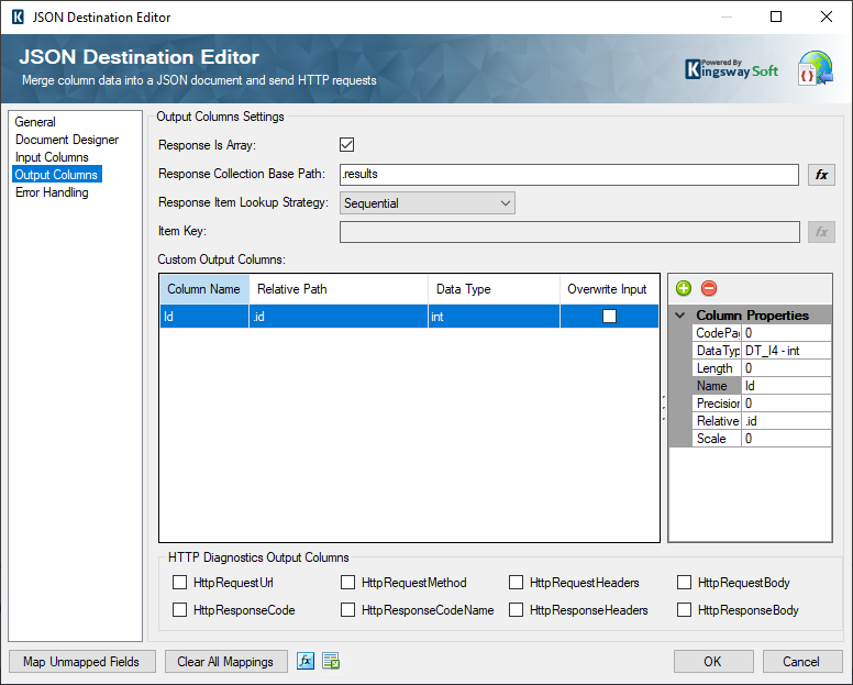 Image 008 - Example 2 JSON Destination Output Columns