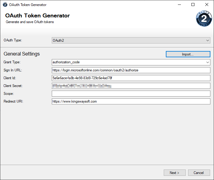 Get all the required information to put into the OAuth Token Generator