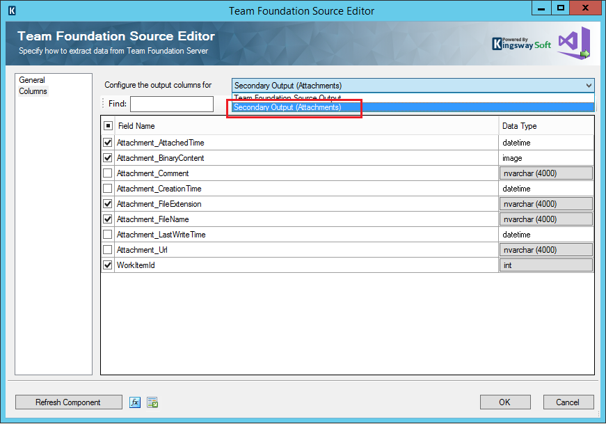 Team Foundation Source Editor - Secondary Output