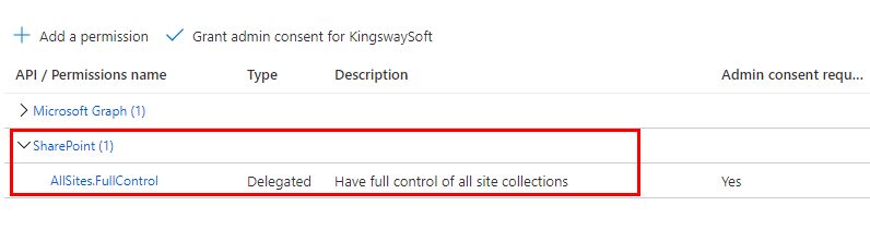 Image 002 - AAD App Premission for SharePoint Access